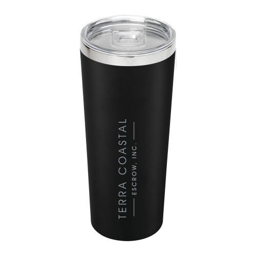 Thor Vacuum Insulated Black Tumbler 22oz-Terra Coastal Escrow Engraved