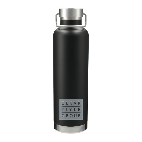 Thor Copper Vacuum Insulated Black Bottle 32oz-Clear Title Group Engraved