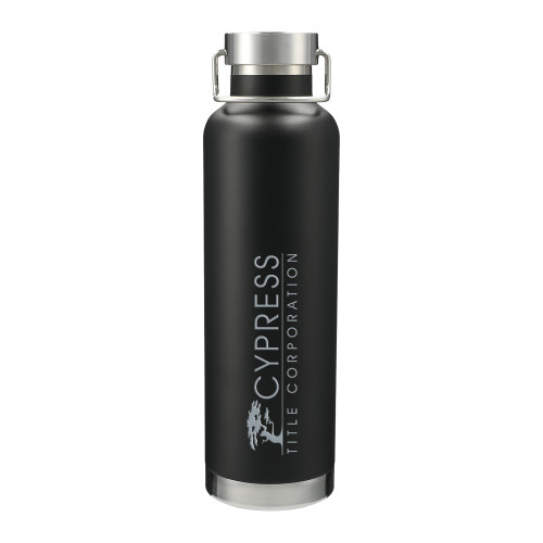 Thor Copper Vacuum Insulated Black Bottle 32oz-Cypress Title Corporation Engraved