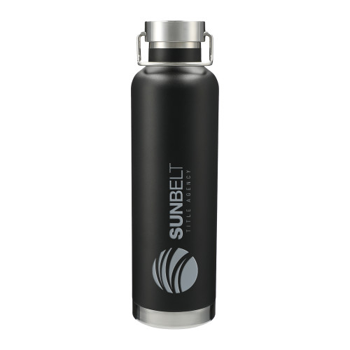 Thor Copper Vacuum Insulated Black Bottle 32oz-Sunbelt Title Agency Engraved