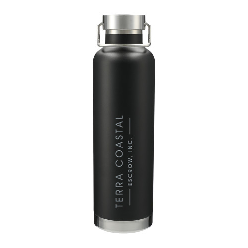 Thor Copper Vacuum Insulated Black Bottle 32oz-Terra Coastal Escrow Engraved