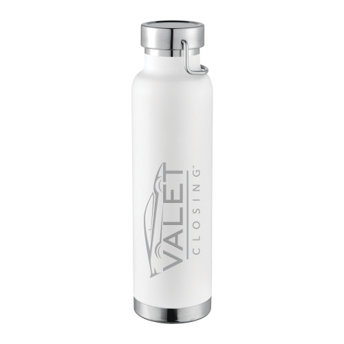 Thor Copper Vacuum Insulated White Bottle 22oz-Valet Closing Engraved