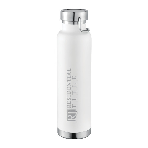 Thor Copper Vacuum Insulated White Bottle 22oz-Residential Title Agency Engraved