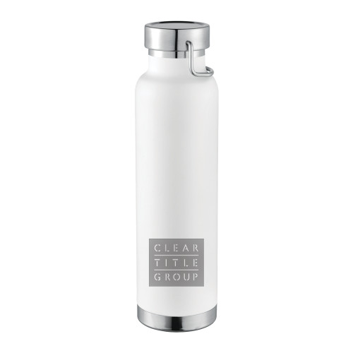 Thor Copper Vacuum Insulated White Bottle 22oz-Clear Title Group Engraved