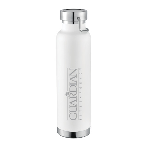 Thor Copper Vacuum Insulated White Bottle 22oz-Guardian Title Agency Engraved