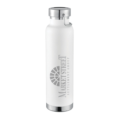 Thor Copper Vacuum Insulated White Bottle 22oz-Market Street Settlement Group Engraved