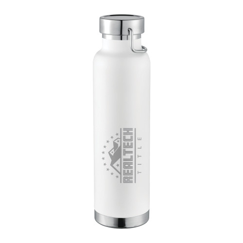 Thor Copper Vacuum Insulated White Bottle 22oz-Real Tech Title Engraved