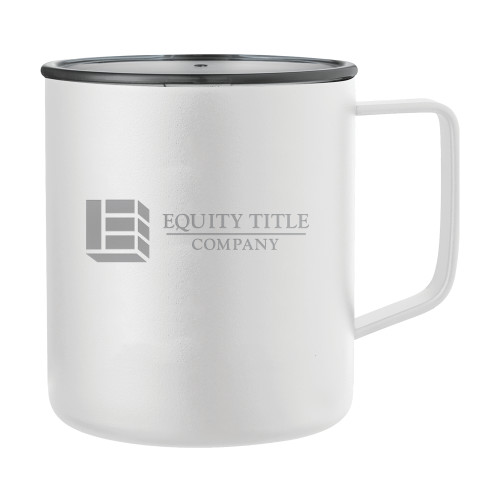 Rover Camp Vacuum Insulated White Mug 14oz-Equity Title Company Engraved