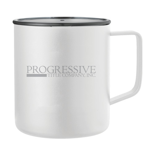 Rover Camp Vacuum Insulated White Mug 14oz-Progressive Title Engraved
