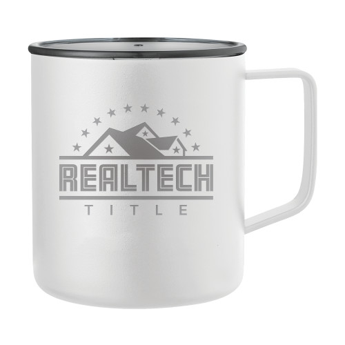Rover Camp Vacuum Insulated White Mug 14oz-Real Tech Title Engraved
