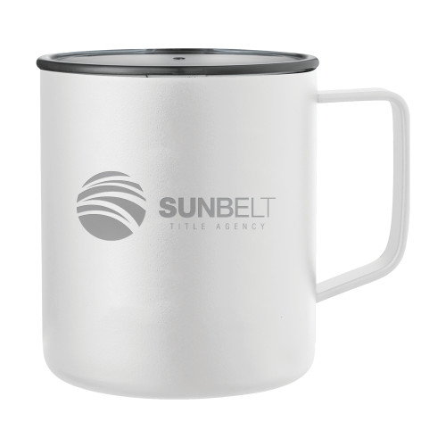 Rover Camp Vacuum Insulated White Mug 14oz-Sunbelt Title Agency Engraved