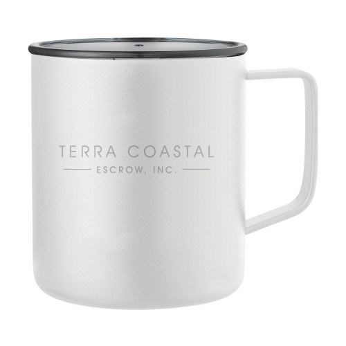 Rover Camp Vacuum Insulated White Mug 14oz-Terra Coastal Escrow Engraved
