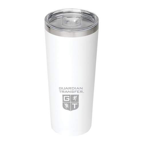 Thor Vacuum Insulated White Tumbler 22oz-Guardian Transfer Vertical Engraved