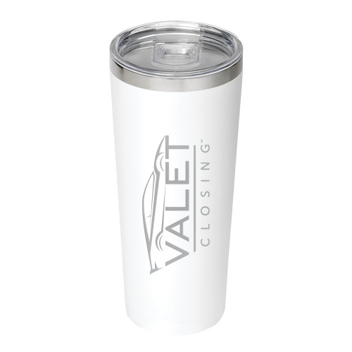 Thor Vacuum Insulated White Tumbler 22oz-Valet Closing Engraved