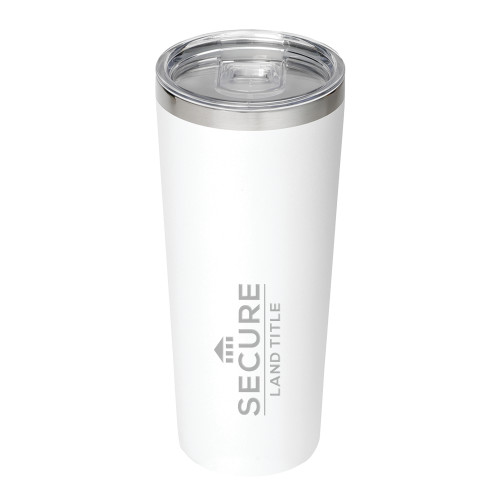 Thor Vacuum Insulated White Tumbler 22oz-Secure Land Title Engraved