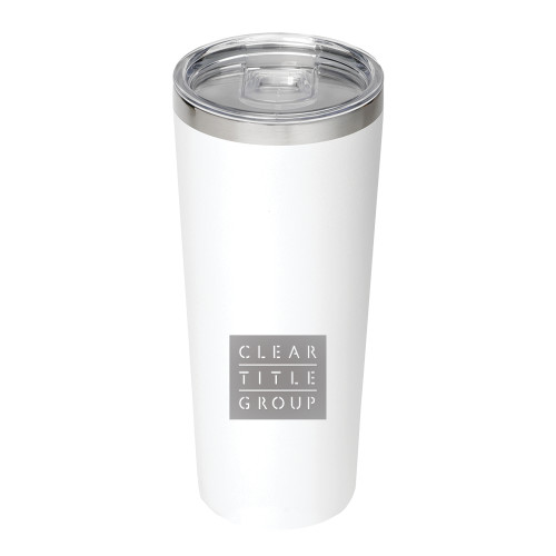 Thor Vacuum Insulated White Tumbler 22oz-Clear Title Group Engraved