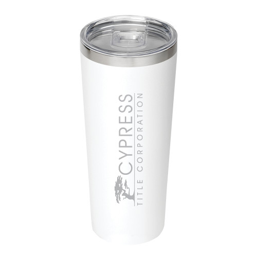 Thor Vacuum Insulated White Tumbler 22oz-Cypress Title Corporation Engraved