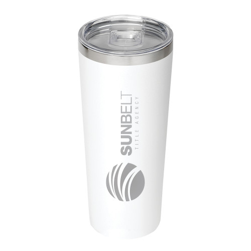 Thor Vacuum Insulated White Tumbler 22oz-Sunbelt Title Agency Engraved