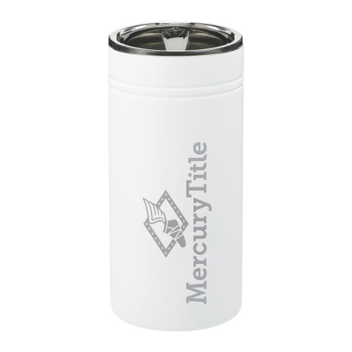Sherpa Vacuum White Tumbler & Insulator 12oz-Mercury Title Engraved