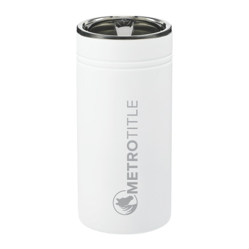 Sherpa Vacuum White Tumbler & Insulator 12oz-Metro Title Engraved