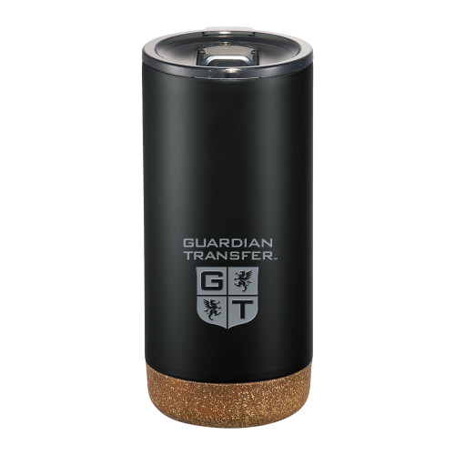 Valhalla Vacuum Insulated Black Tumbler 16oz-Guardian Transfer Vertical Engraved