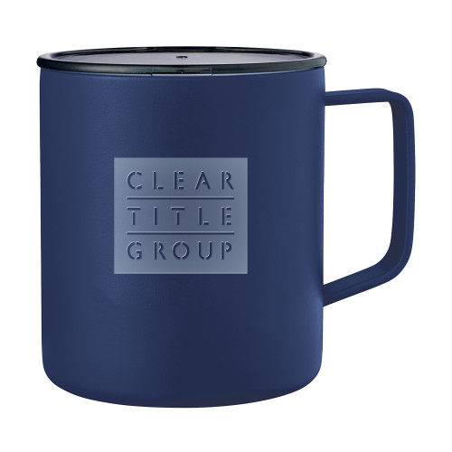 Rover Camp Vacuum Insulated Navy Mug 14oz-Clear Title Group Engraved