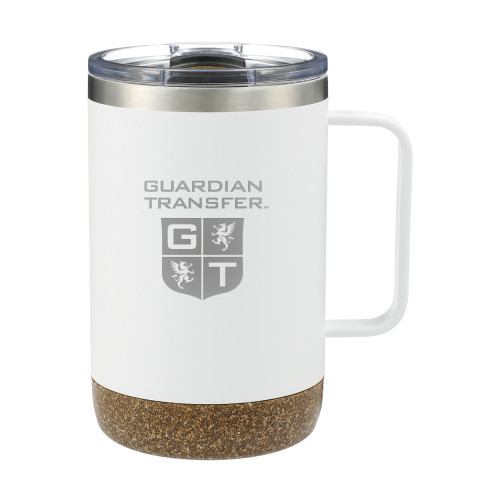 Valhalla Vacuum Insulated Camp White Mug 14oz-Guardian Transfer Vertical Engraved