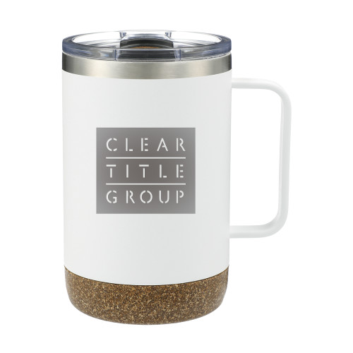 Valhalla Vacuum Insulated Camp White Mug 14oz-Clear Title Group Engraved