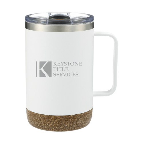 Valhalla Vacuum Insulated Camp White Mug 14oz-Keystone Title Services Engraved
