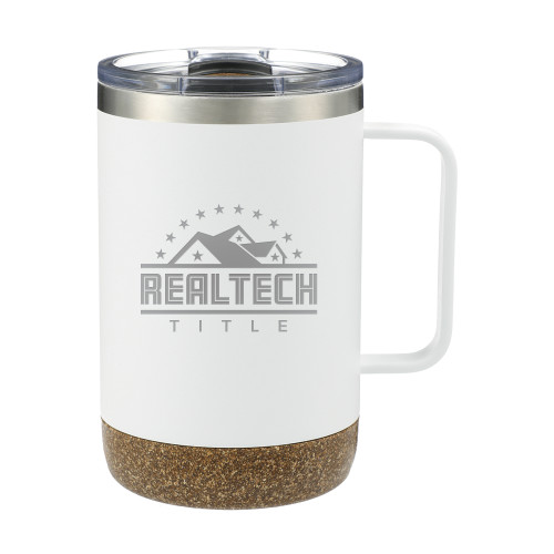 Valhalla Vacuum Insulated Camp White Mug 14oz-Real Tech Title Engraved