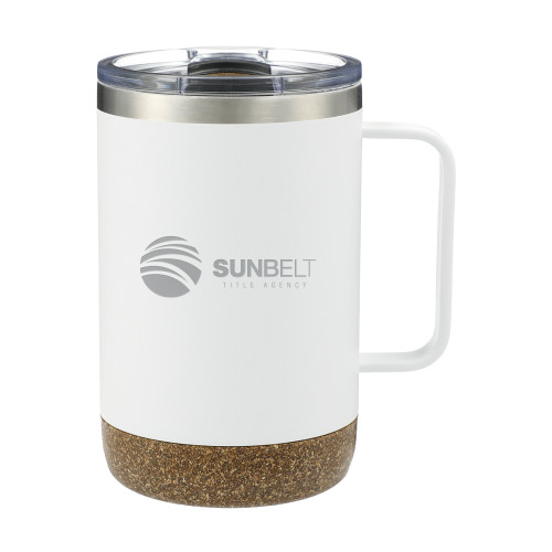 Valhalla Vacuum Insulated Camp White Mug 14oz-Sunbelt Title Agency Engraved