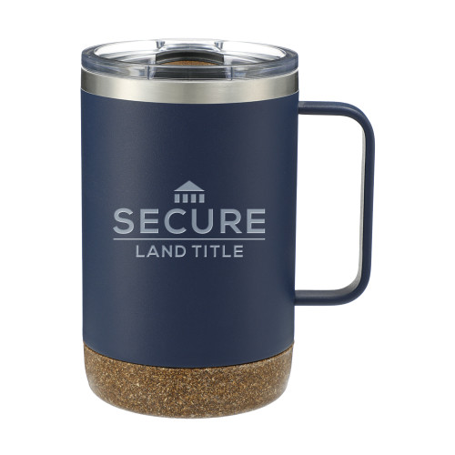 Valhalla Vacuum Insulated Camp Navy Mug 14oz-Secure Land Title Engraved