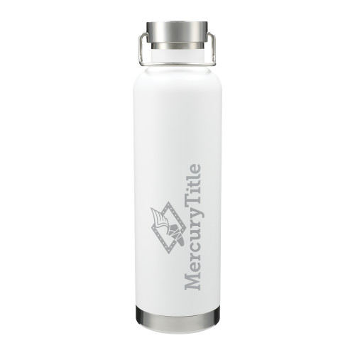 Thor Copper Vacuum Insulated White Bottle 32oz-Mercury Title Engraved