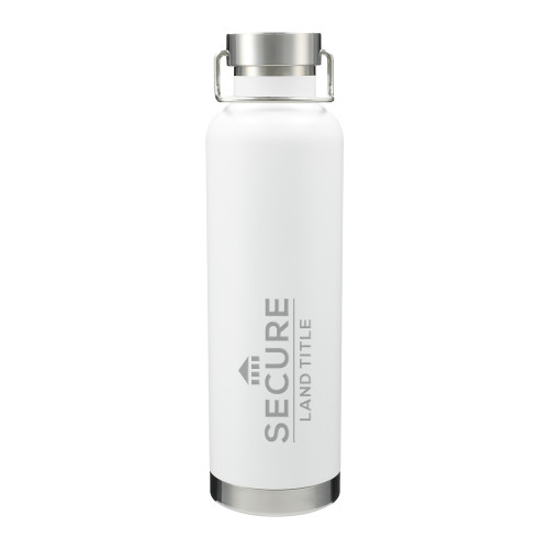 Thor Copper Vacuum Insulated White Bottle 32oz-Secure Land Title Engraved