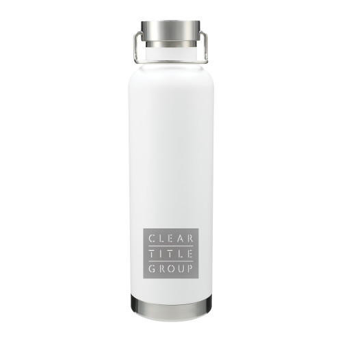 Thor Copper Vacuum Insulated White Bottle 32oz-Clear Title Group Engraved