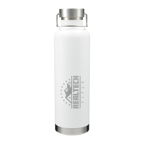Thor Copper Vacuum Insulated White Bottle 32oz-Real Tech Title Engraved