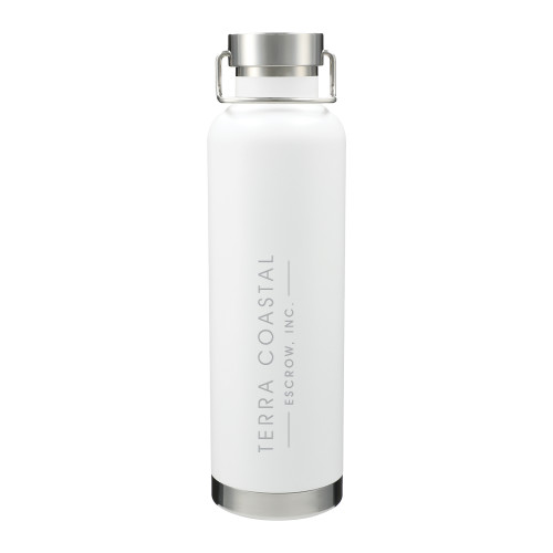 Thor Copper Vacuum Insulated White Bottle 32oz-Terra Coastal Escrow Engraved