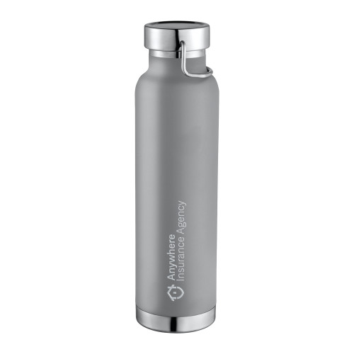 Thor Copper Vacuum Insulated Grey Bottle 22oz-Anywhere Insurance Agency Engraved