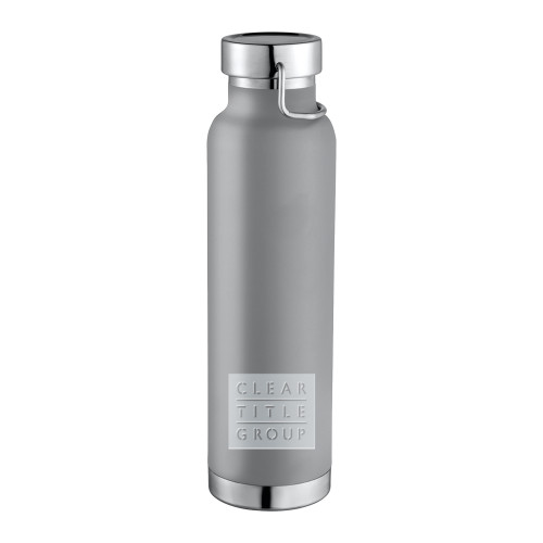 Thor Copper Vacuum Insulated Grey Bottle 22oz-Clear Title Group Engraved