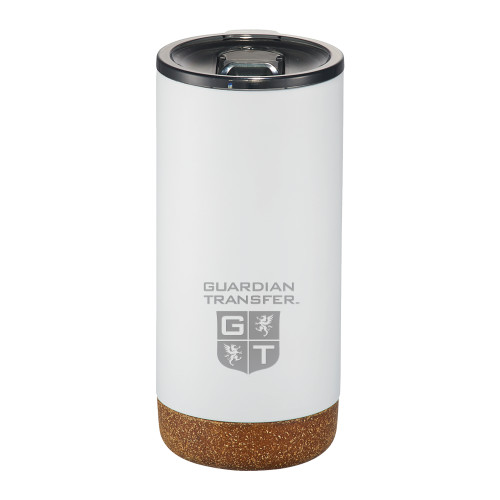 Valhalla Vacuum Insulated White Tumbler 16oz-Guardian Transfer Vertical Engraved