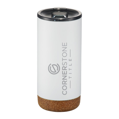 Valhalla Vacuum Insulated White Tumbler 16oz-Corner Stone Title Company Engraved