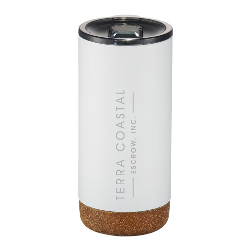 Valhalla Vacuum Insulated White Tumbler 16oz-Terra Coastal Escrow Engraved