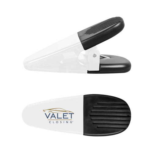 White Crocodile Clip/Magnet-Valet Closing