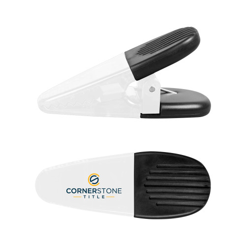 White Crocodile Clip/Magnet-Corner Stone Title Company