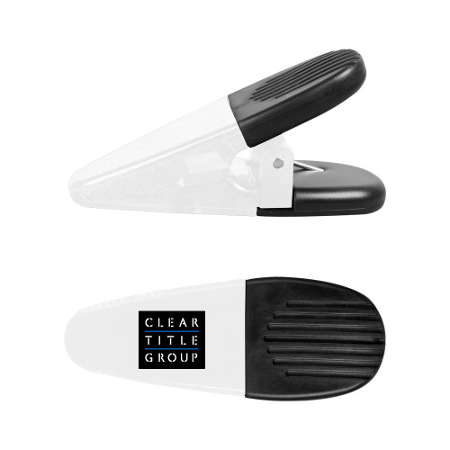 White Crocodile Clip/Magnet-Clear Title Group
