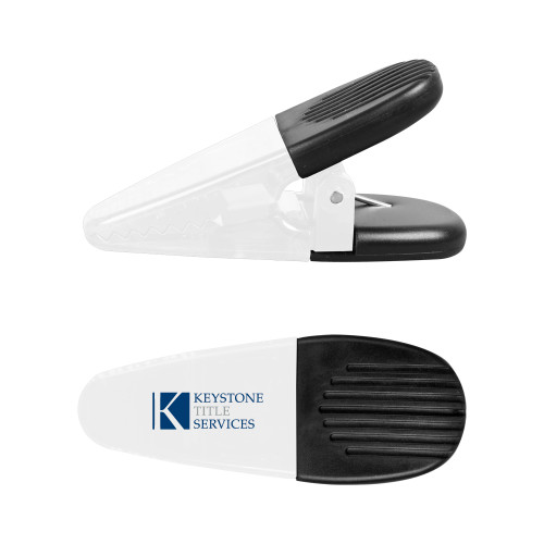 White Crocodile Clip/Magnet-Keystone Title Services