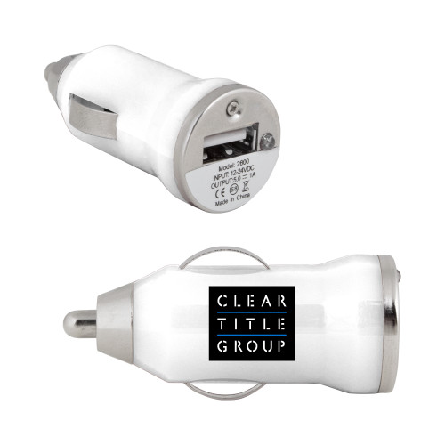 On the Go White Car Charger-Clear Title Group