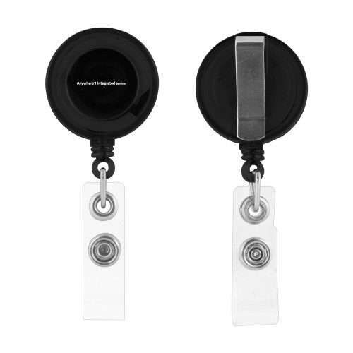 Black Retractable Badge Holder-Anywhere Integrated Services Horizontal