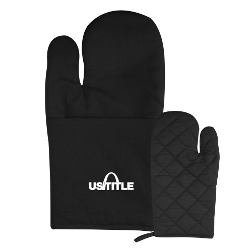 Quilted Canvas Black Oven Mitt-US Title