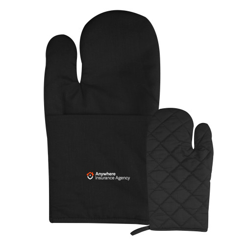 Quilted Canvas Black Oven Mitt-Anywhere Insurance Agency